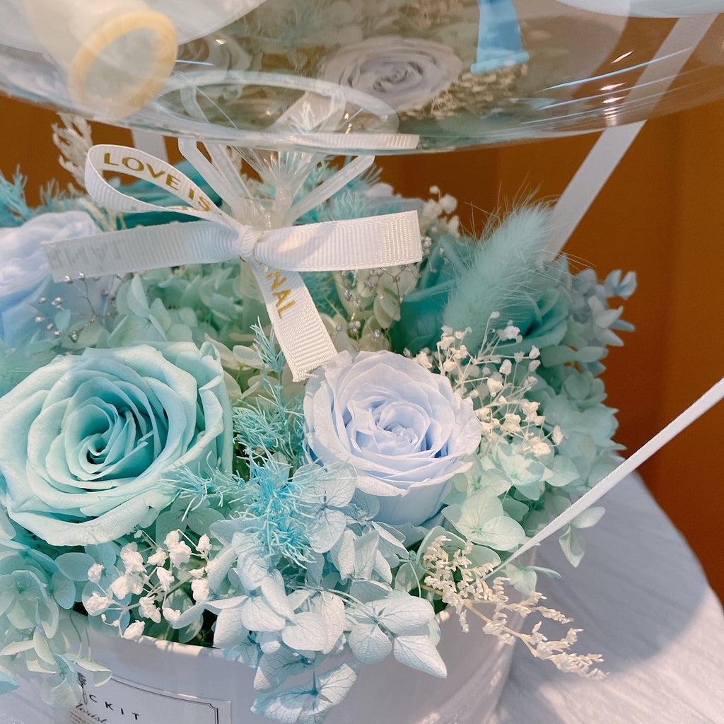 Tiffany Love丨Preserved Flower Box With Balloon