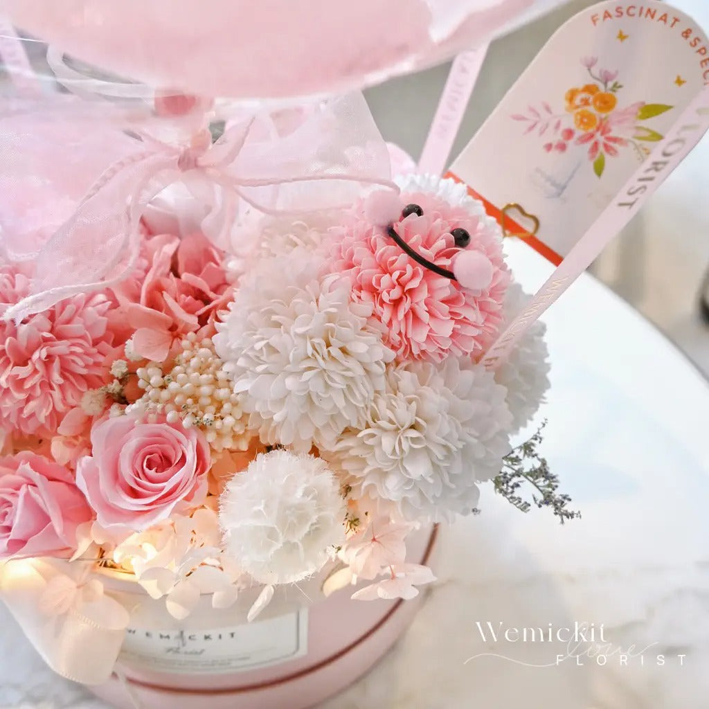 Girlish charm | Preserved Flower Box with Balloon