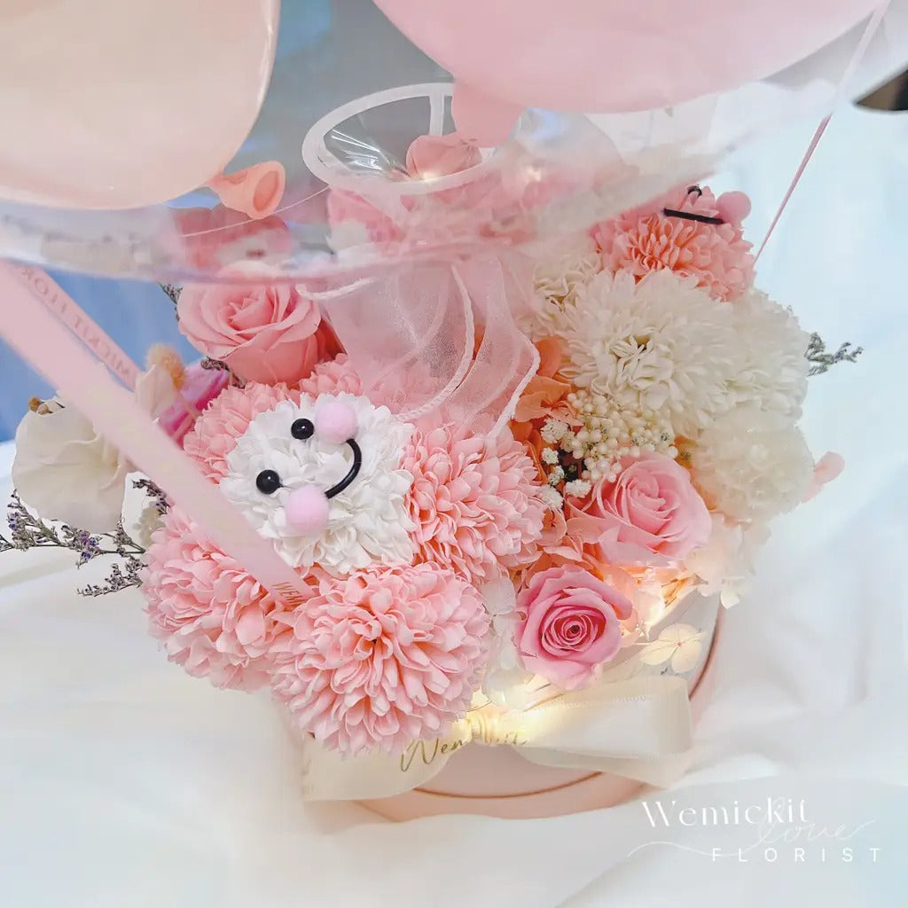 Girlish charm | Preserved Flower Box with Balloon
