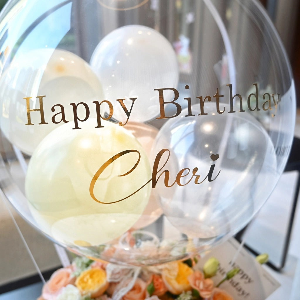 Pale Peach | Preserved Flower Box with Balloon