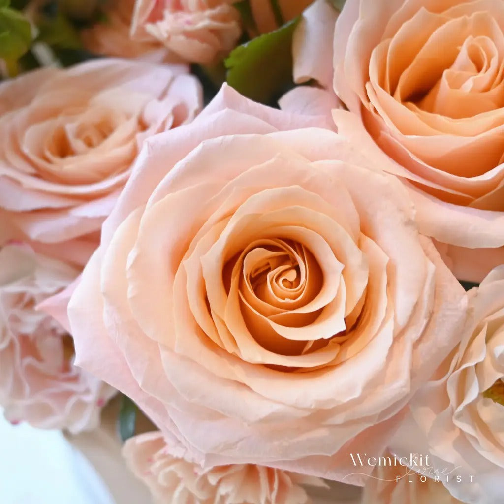 Pale Peach | Preserved Flower Box with Balloon