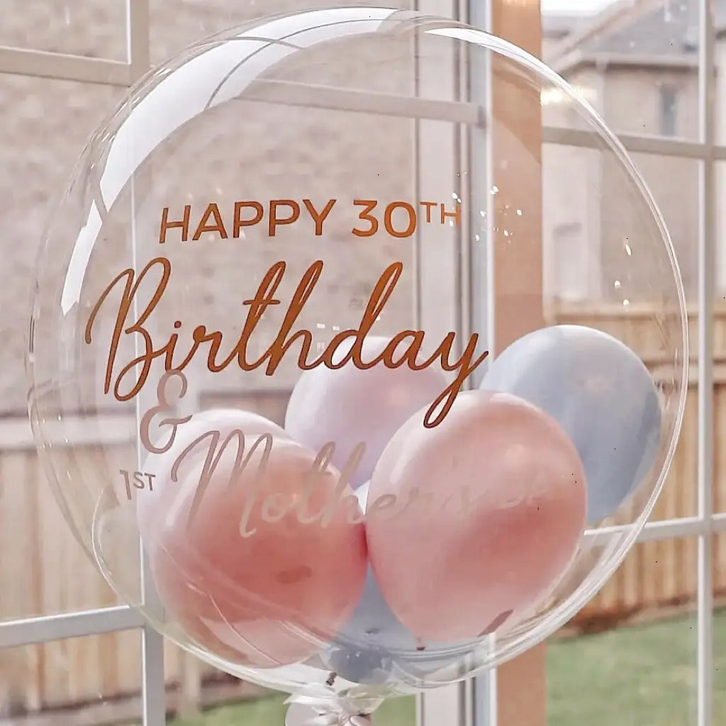Pansy|Lisianthus x Rose Flower Box with Balloon