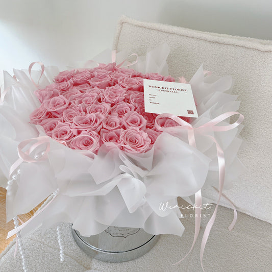 Honey Lace丨50 Preserved Roses Box