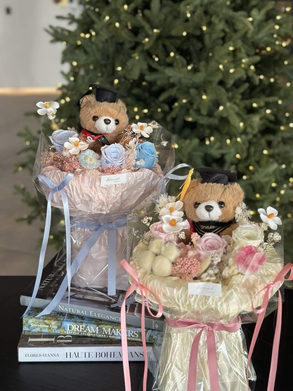 PeachGrad Teddy Bear Bouquet | Preserved Flower Bouquet