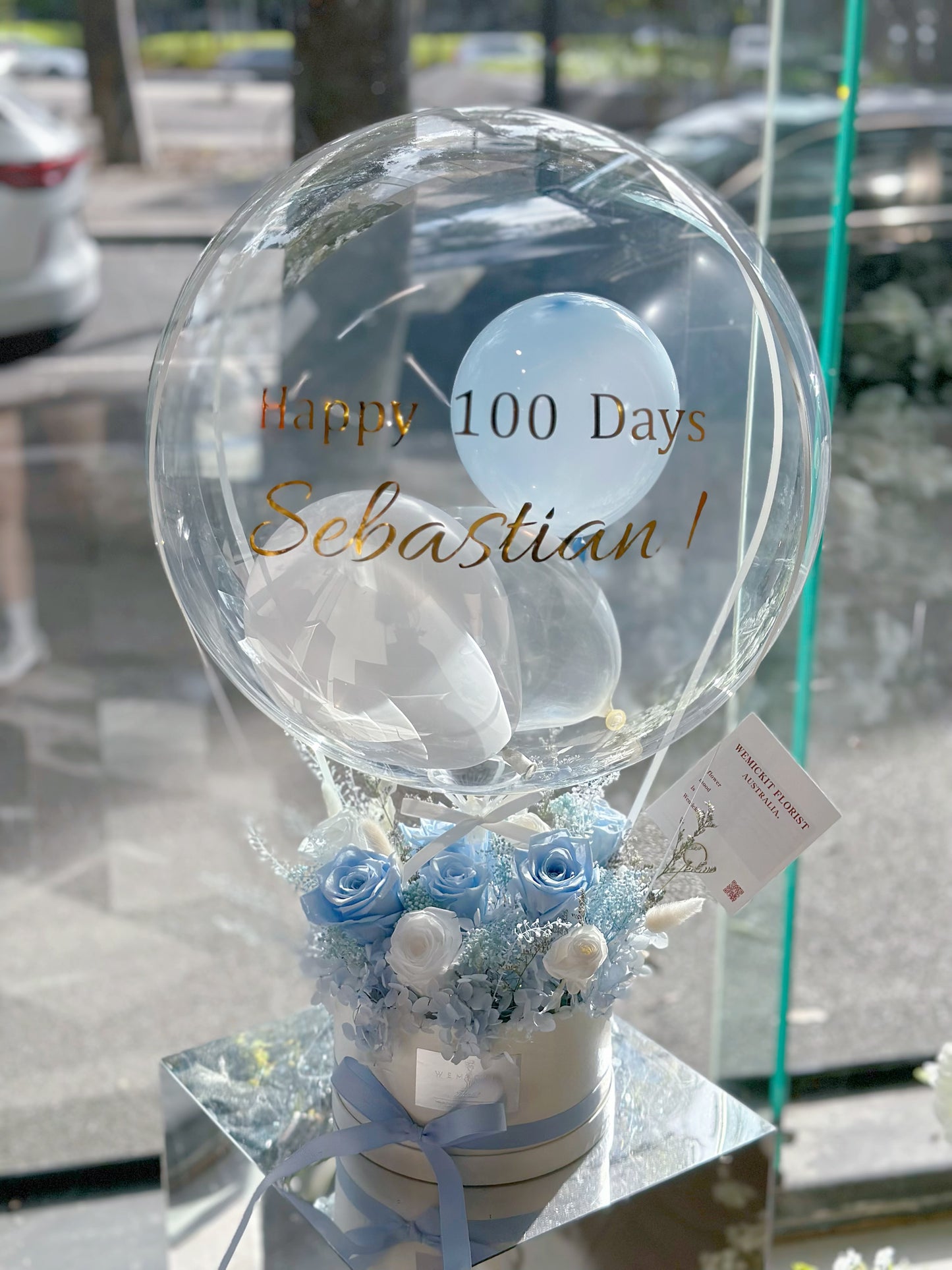 Cerulean ｜ Preserved Flower Box With Balloon