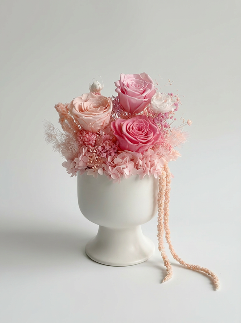 Pink Fairy - Everlasting Preserved Flower in Vase