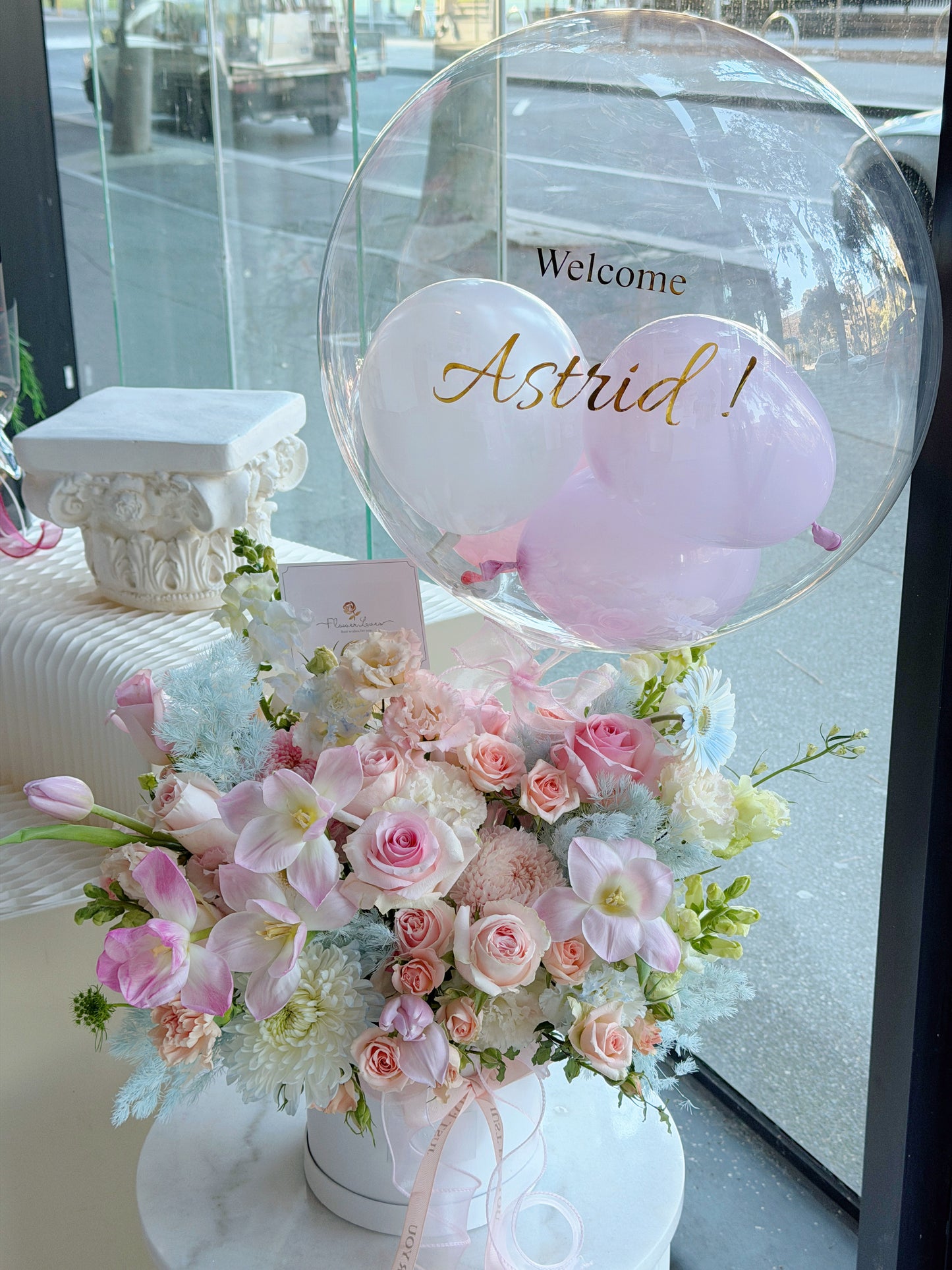 Heartfelt Love | Fresh Flower Box With Balloon