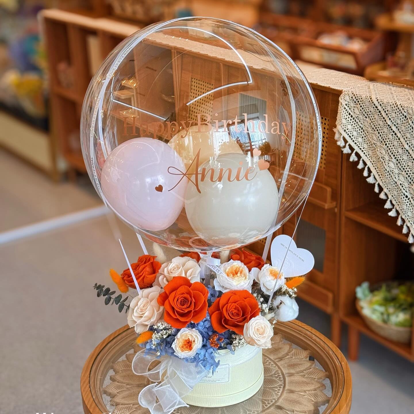 Petal Puffs Party |  Preserved Flower Box with Balloon