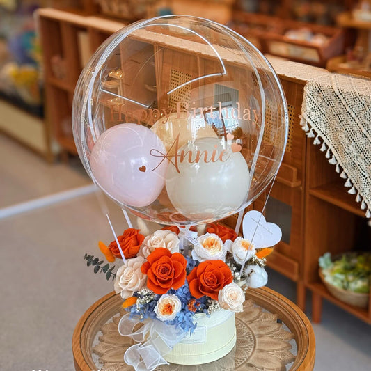 Petal Puffs Party |  Preserved Flower Box with Balloon