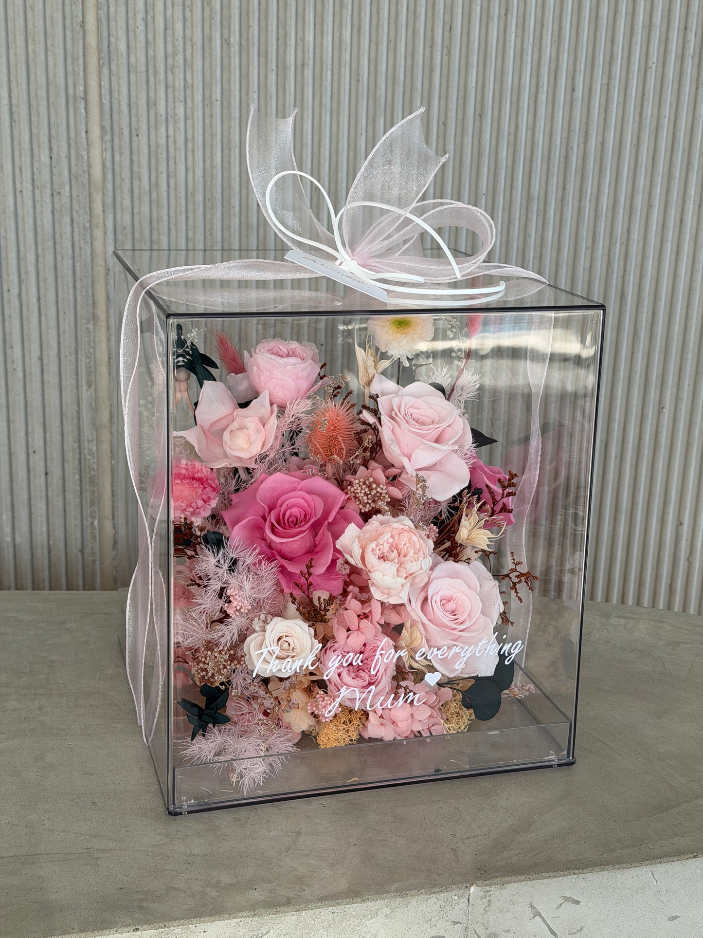 Eternal Sanctuary Bloom Box (Pink)  | Everlasting Preserved Flower box
