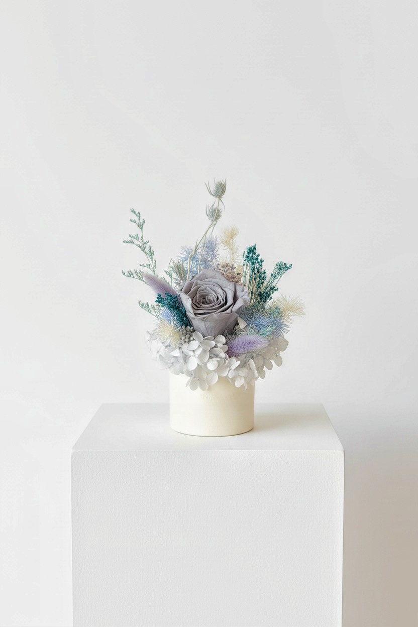 Ash Butterfly - Everlasting Preserved Flower in Vase
