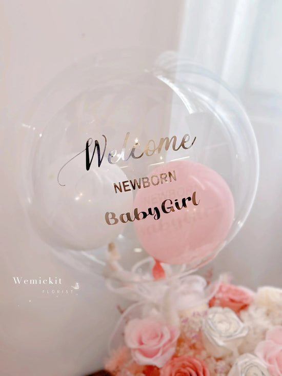 Baby Pink丨Preserved Flower Box With Balloon WEMICKIT - Melbourne Floral Arrangement