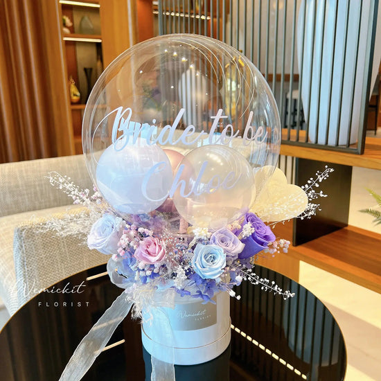 Fairyland丨Preserved Flower Box With Balloon WEMICKIT - Melbourne Floral Arrangement