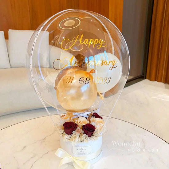 Alyssa丨Preserved Flower Box With Balloon WEMICKIT - Melbourne Floral Arrangement
