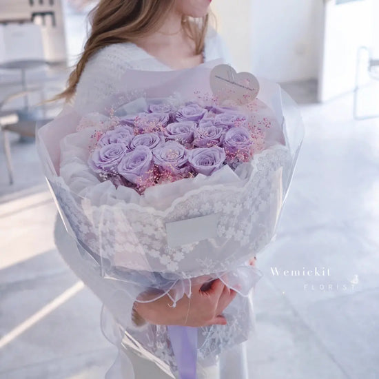 Love Rosie - Purple丨Preserved Flower Bouquet WEMICKIT - Melbourne Floral Arrangement