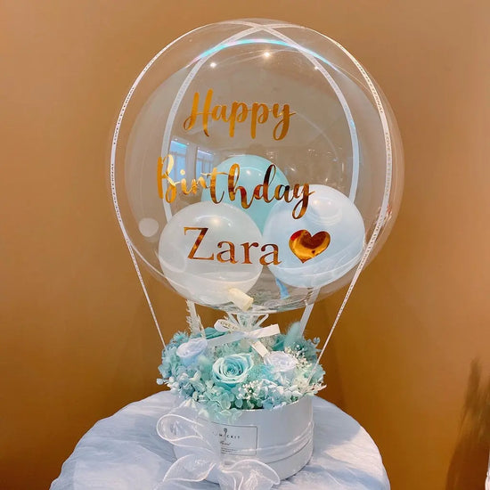 Tiffany Love丨Preserved Flower Box With Balloon WEMICKIT - Melbourne Floral Arrangement