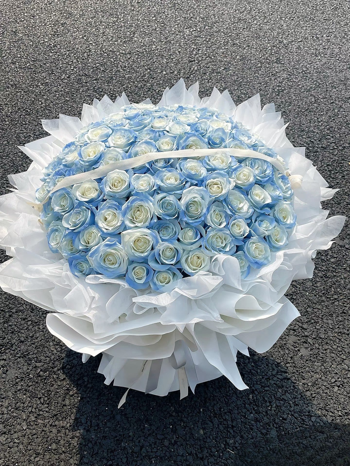 Frozen Sapphire |  60 roses Fresh Flower Bouquet