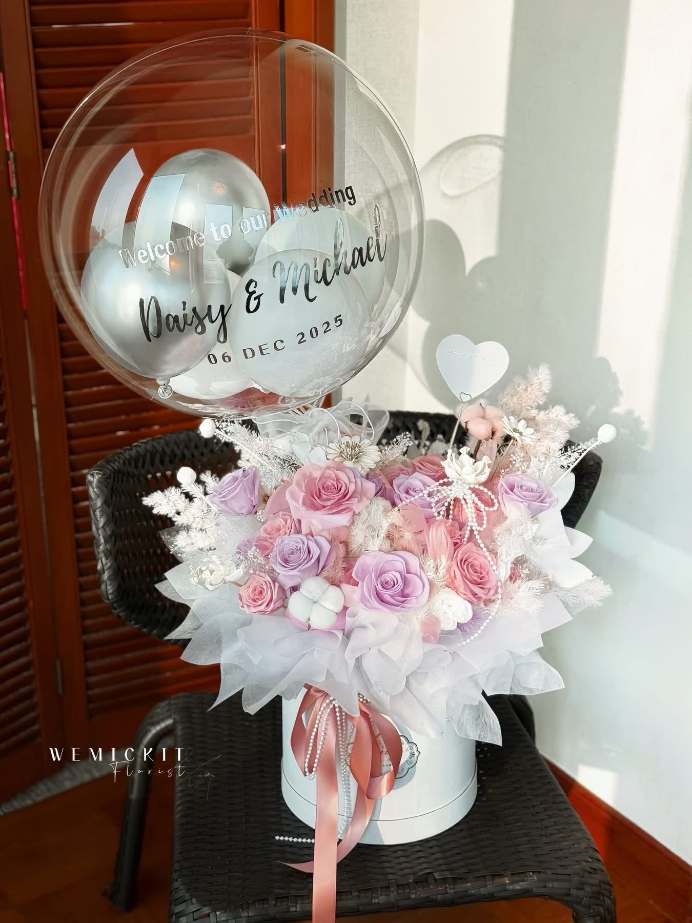 Precious Pearl ｜ Preserved Flower Box With Balloon