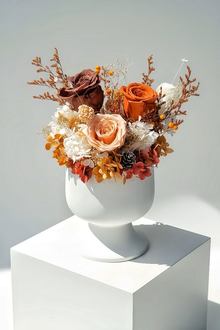 Duskyrust - Everlasting Preserved Flower in Vase