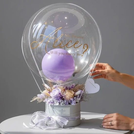 Alice | Preserved Flower Box with Balloon WEMICKIT - Melbourne Flower Delivery
