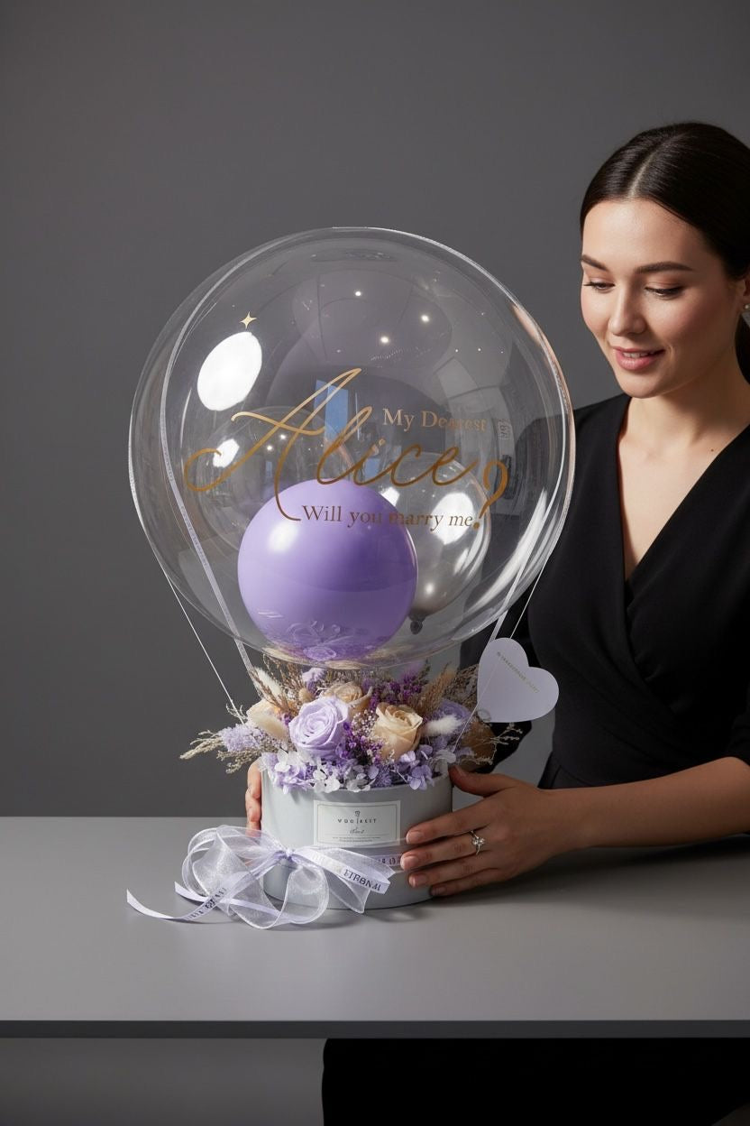 Alice | Preserved Flower Box with Balloon