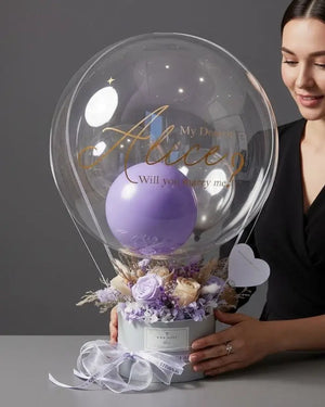 Alice | Preserved Flower Box with Balloon WEMICKIT - Melbourne Flower Delivery