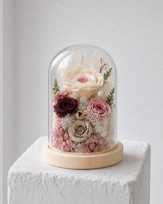 Amber Fields | Everlasting Preserved Flower Glass Dome