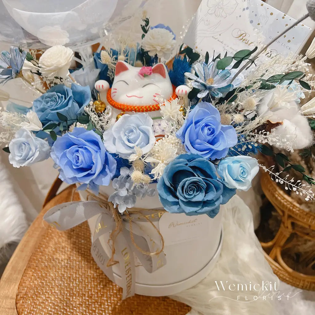 Fortune Cat Prosperity Grand Opening Joy Box (Blue)