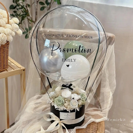 Forest mood | Perserved  Flower Box with Balloon WEMICKIT - Melbourne Floral Arrangement