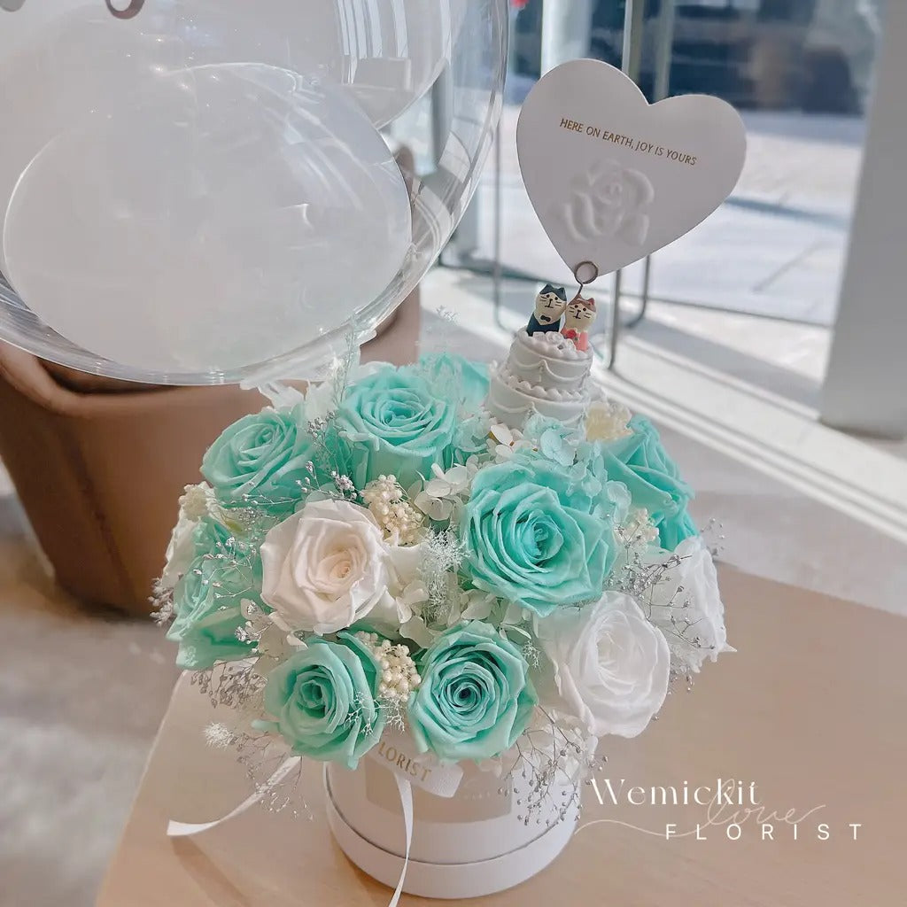 My Tiffany | Preserved Flowers Box with Balloon
