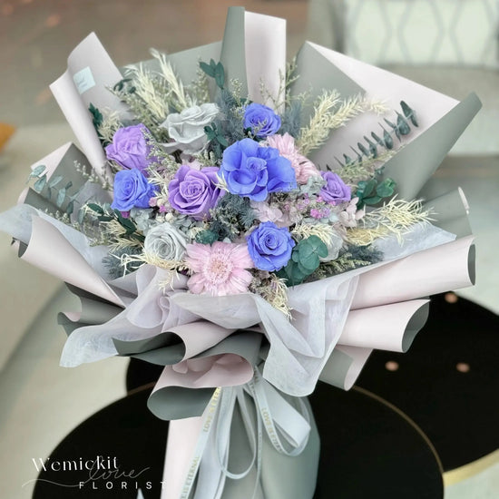 Periwinkle | Preserved Flowers Bouquet WEMICKIT - Melbourne Floral Arrangement
