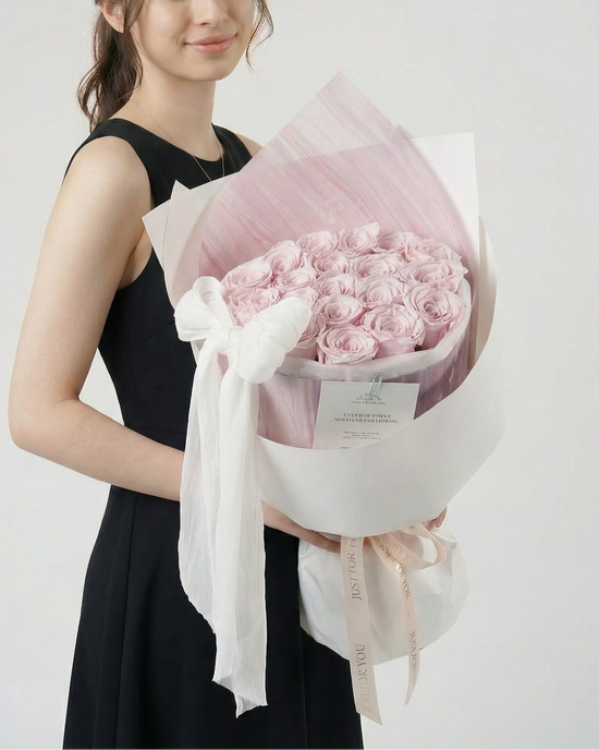 Bloomie - Pink | 20 Roses Preserved Flower Bouquet