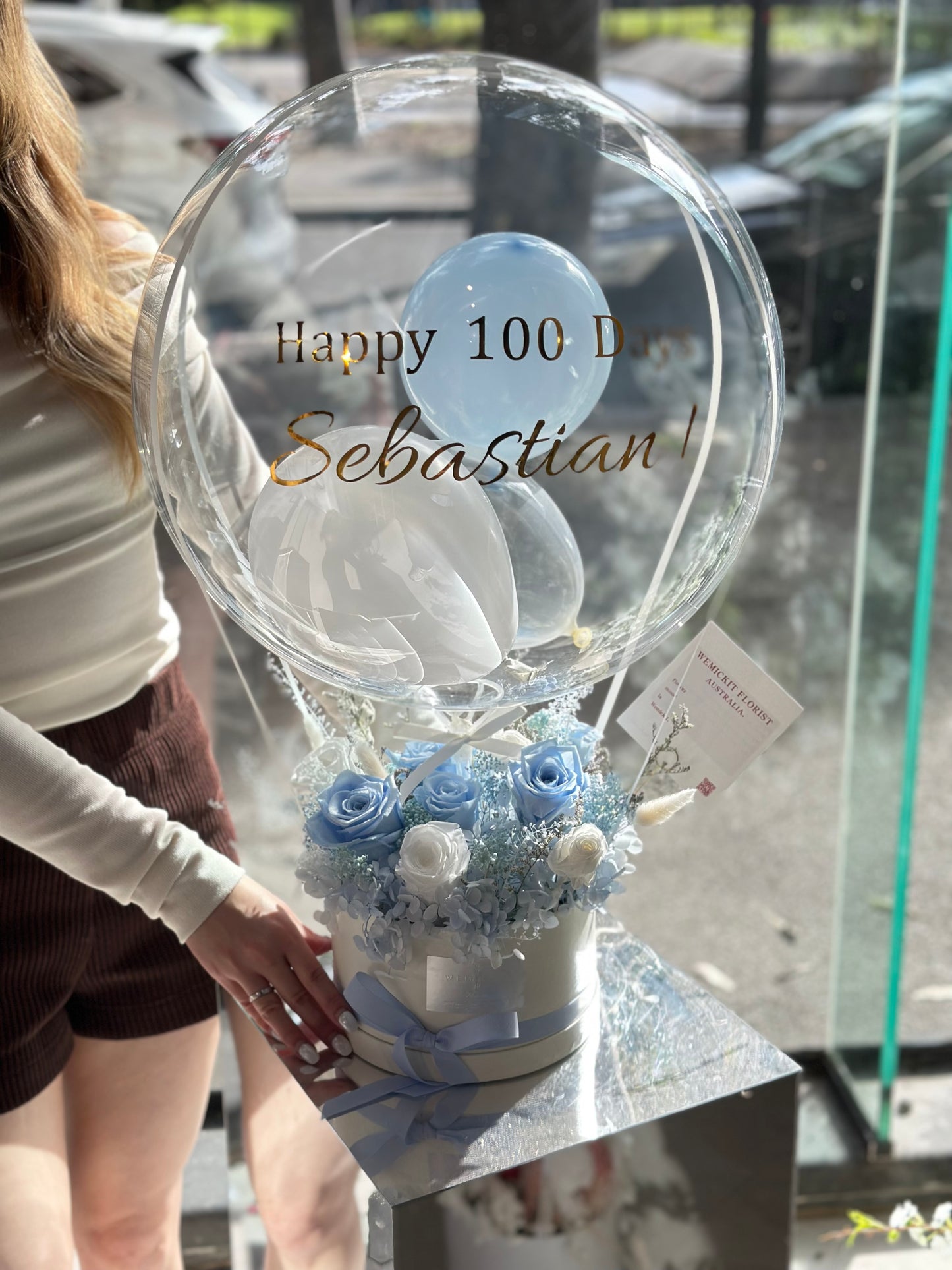 Cerulean ｜ Preserved Flower Box With Balloon