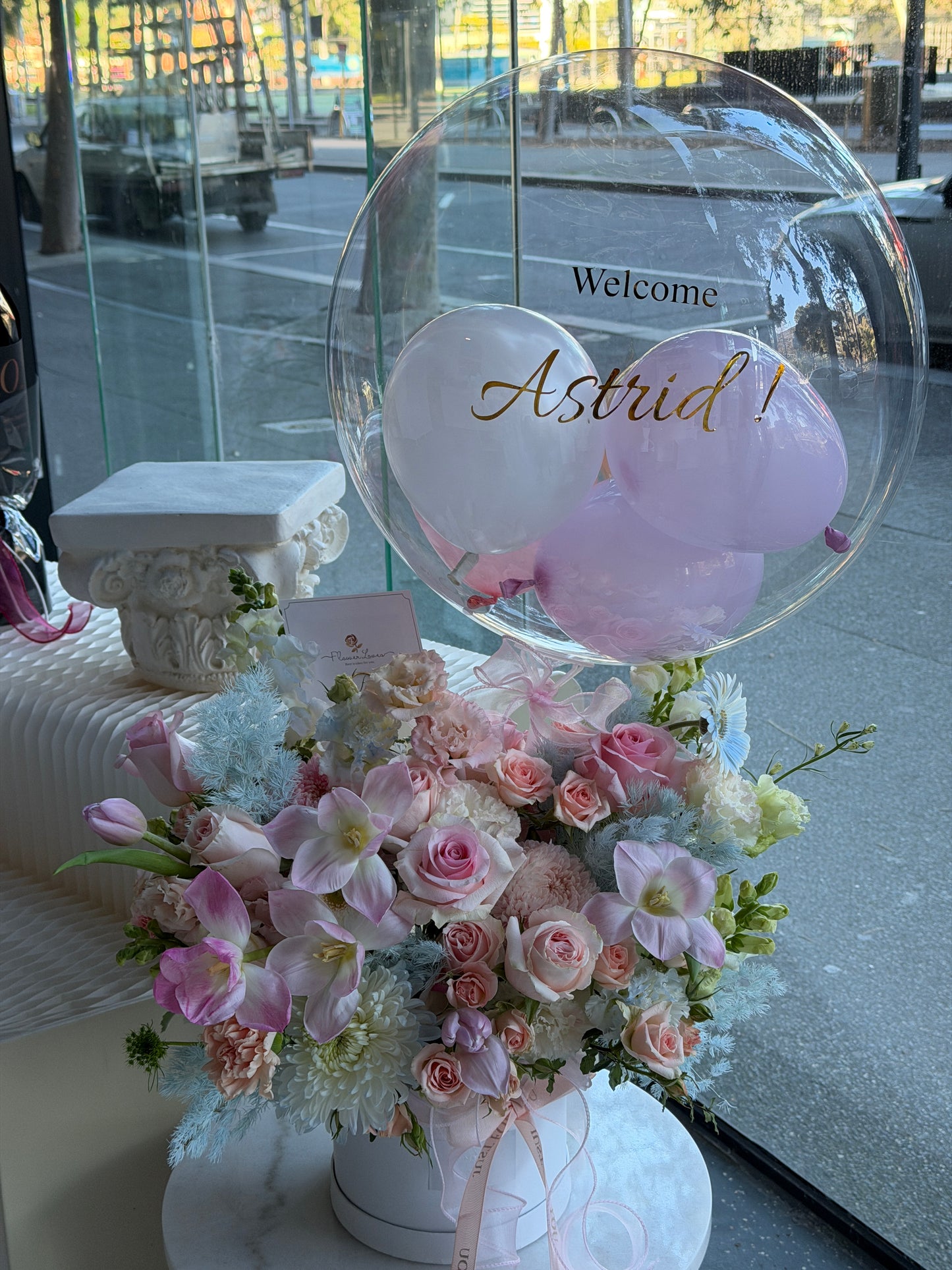 Heartfelt Love | Fresh Flower Box With Balloon