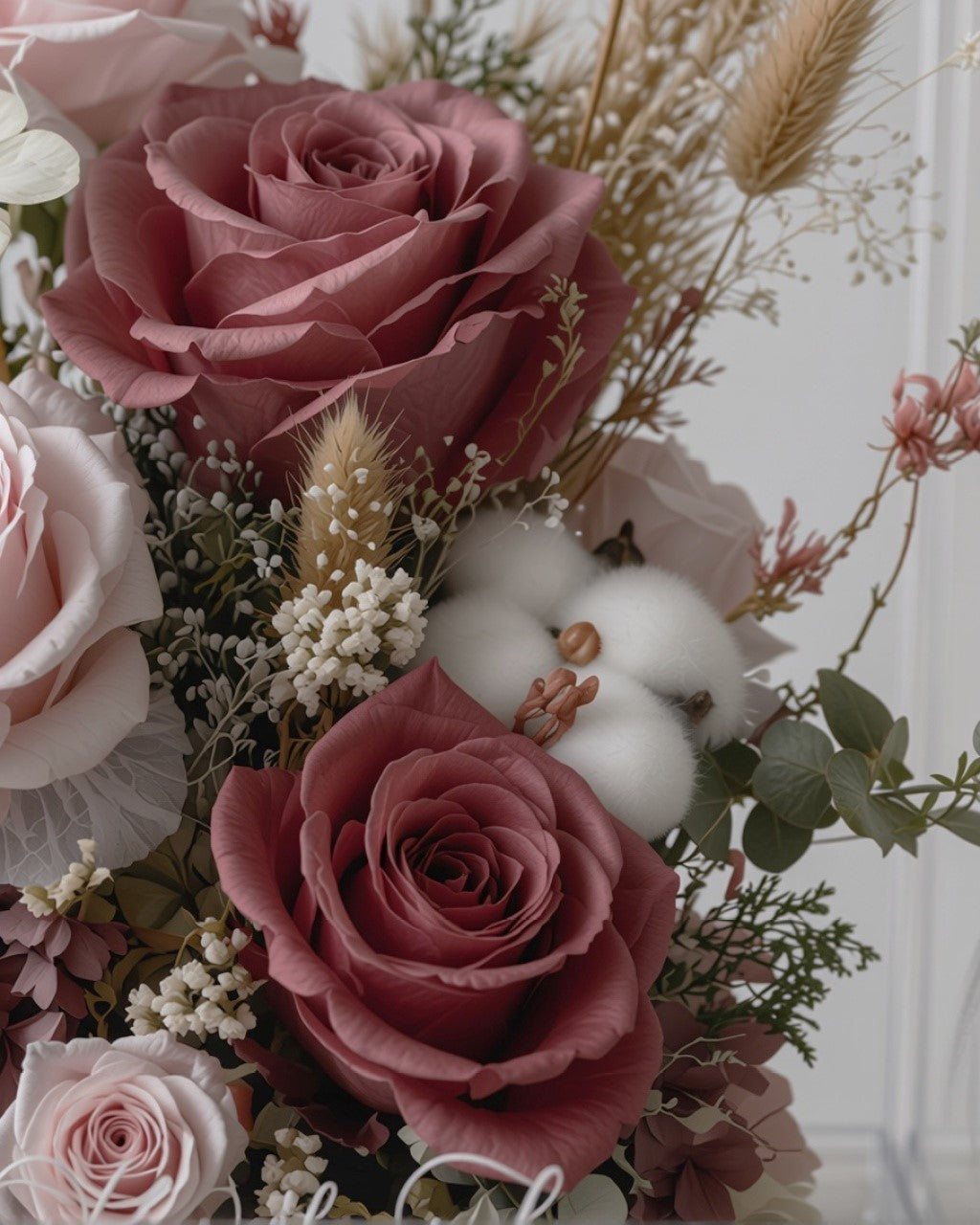 Eternal Sanctuary Bloom Box (Bungundy)  | Everlasting Preserved Flower box