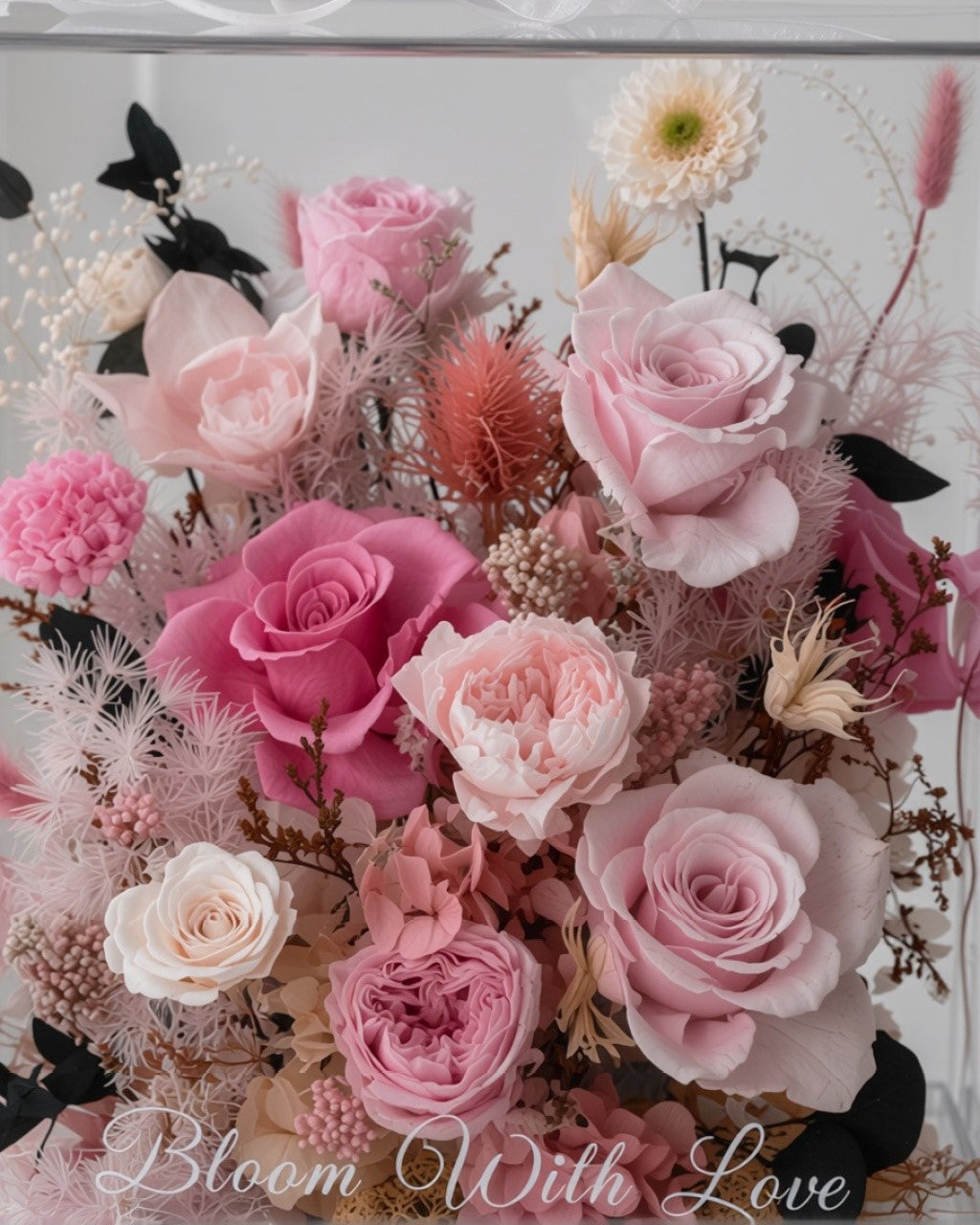 Eternal Sanctuary Bloom Box (Pink)  | Everlasting Preserved Flower box
