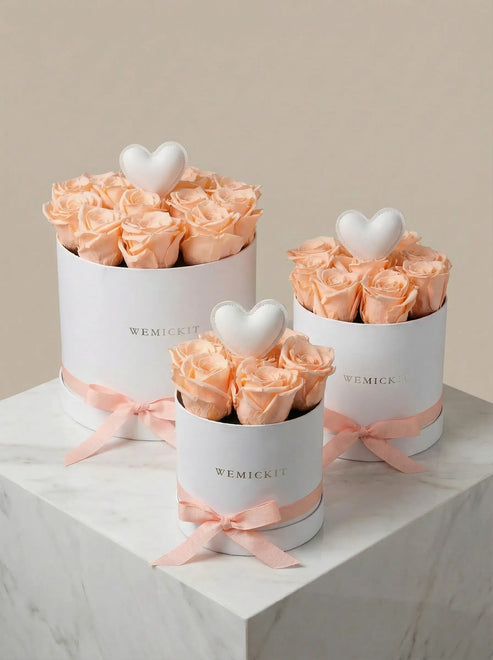 Eternal Love Box - Peach WEMICKIT - Melbourne Flower Delivery