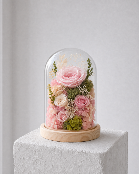 Honey Pink Grove | Everlasting Preserved Flower Glass Dome