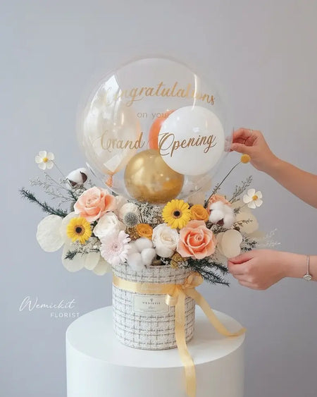 Bontanical丨Preserved Flower Box With Balloon WEMICKIT - Melbourne Floral Arrangement