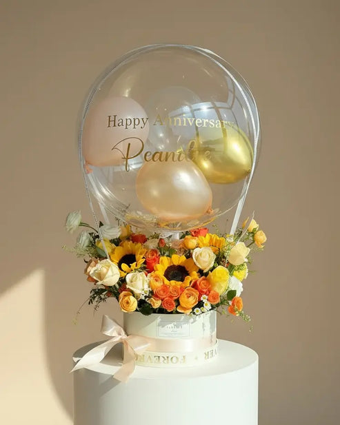 Luminous丨Fresh Flower Box With Balloon WEMICKIT - Melbourne Floral Arrangement