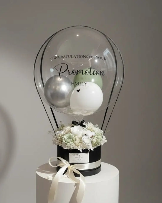 Forest mood | Perserved  Flower Box with Balloon WEMICKIT - Melbourne Floral Arrangement