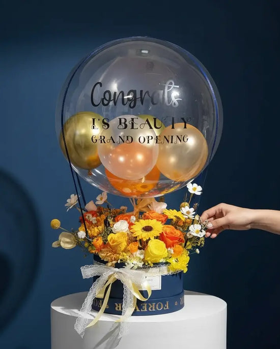 Blooming Joy | Flower Box with Balloon WEMICKIT - Melbourne Floral Arrangement