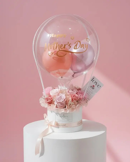 Venera丨Preserved Flower Box With Balloon WEMICKIT - Melbourne Floral Arrangement
