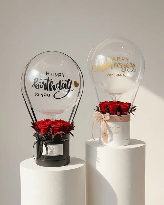 Only You丨Preserved Flower Box With Balloon WEMICKIT - Melbourne Floral Arrangement