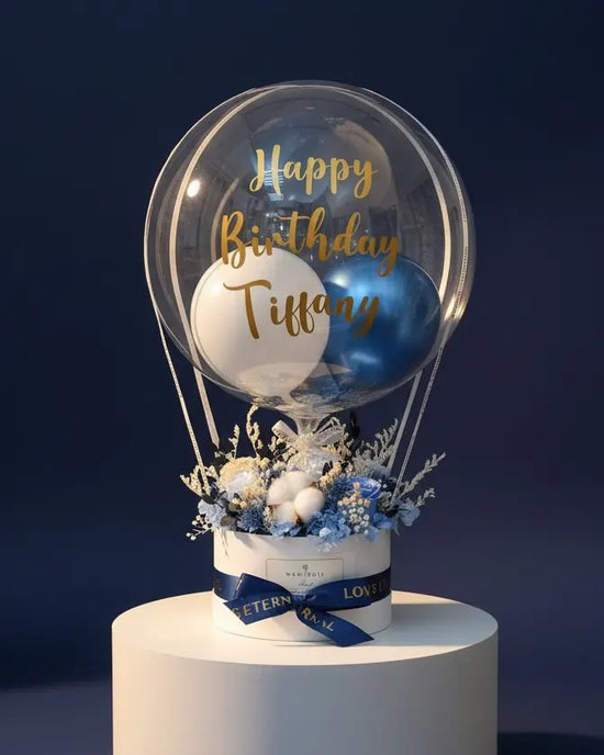Ocean丨Preserved Flower Box With Balloon WEMICKIT - Melbourne Floral Arrangement