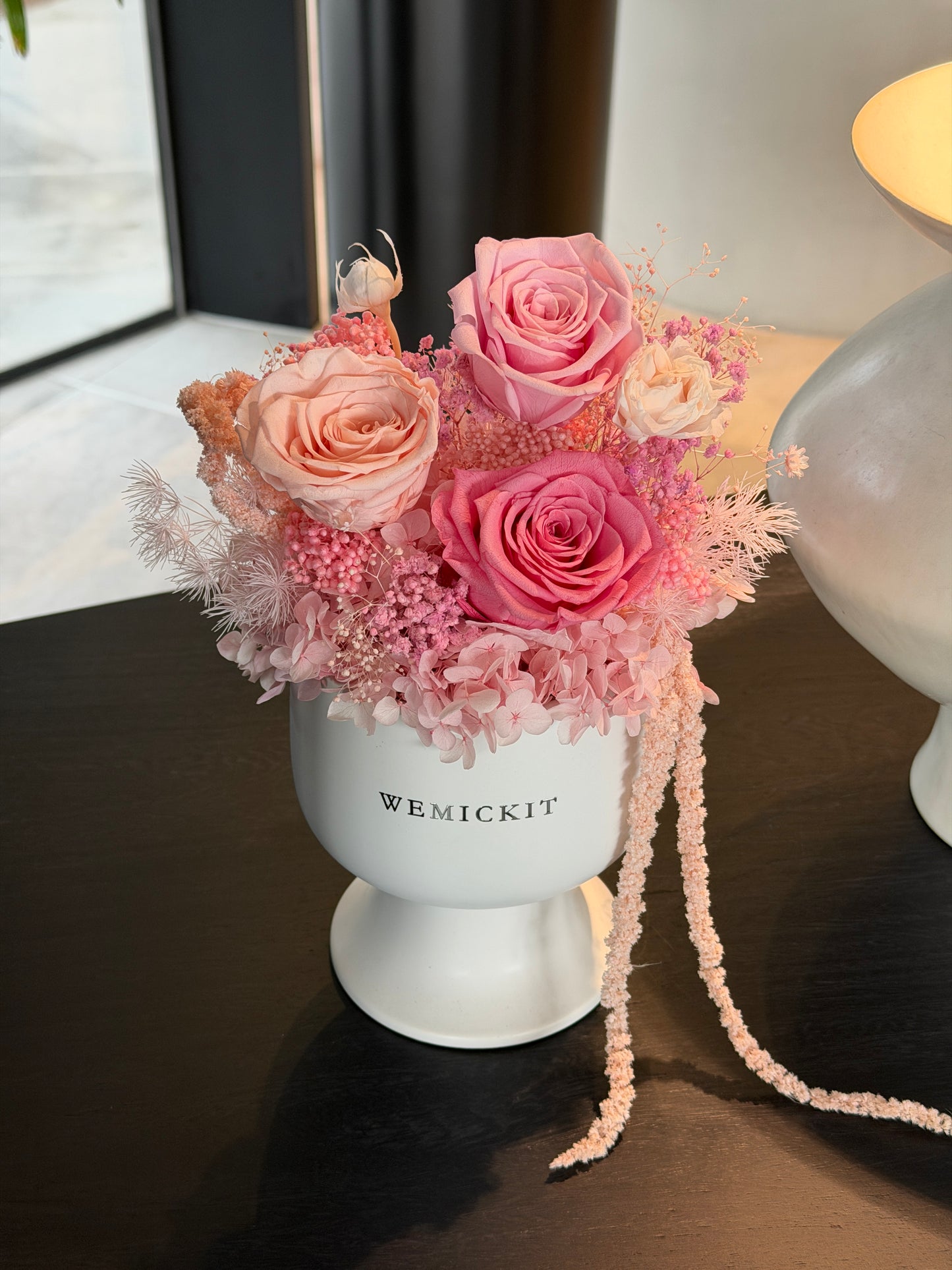 Pink Fairy - Everlasting Preserved Flower in Vase