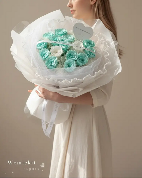 Love Rosie - Tiffany blue丨Preserved Flower Bouquet WEMICKIT - Melbourne Floral Arrangement