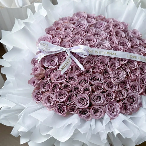 Purple Bloom丨100 Roses Bouquet WEMICKIT - Melbourne Floral Arrangement