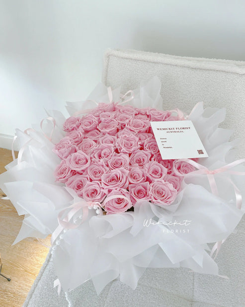 Honey Lace丨50 Preserved Roses Box WEMICKIT - Melbourne Floral Arrangement