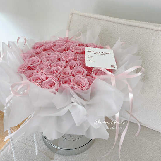 Honey Lace丨50 Preserved Roses Box WEMICKIT - Melbourne Floral Arrangement
